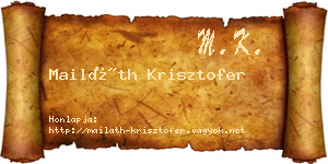 Mailáth Krisztofer névjegykártya