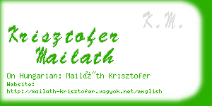 krisztofer mailath business card